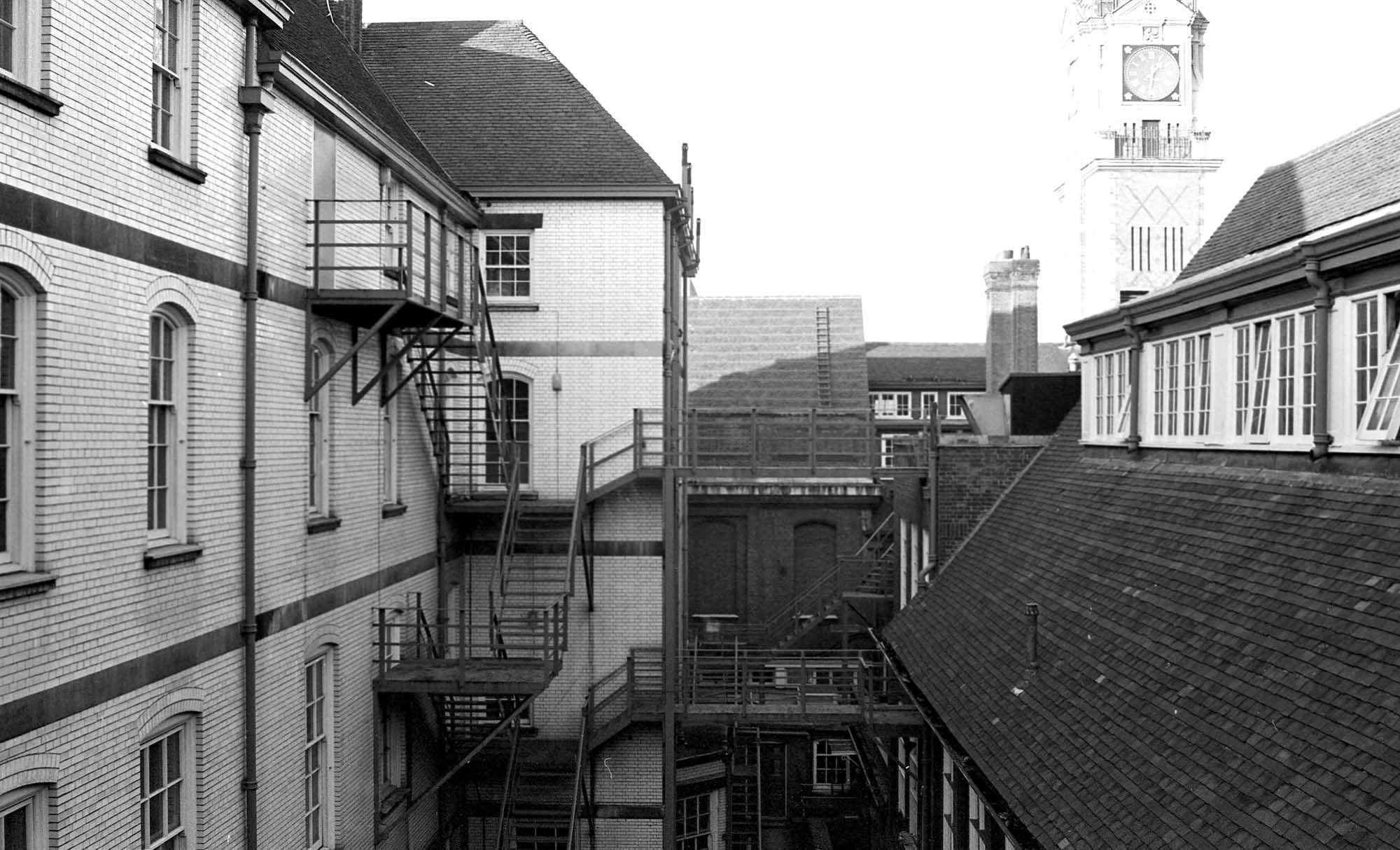 The rarely seen 'inner courtyard' of the Town Hall, December 1980 - 