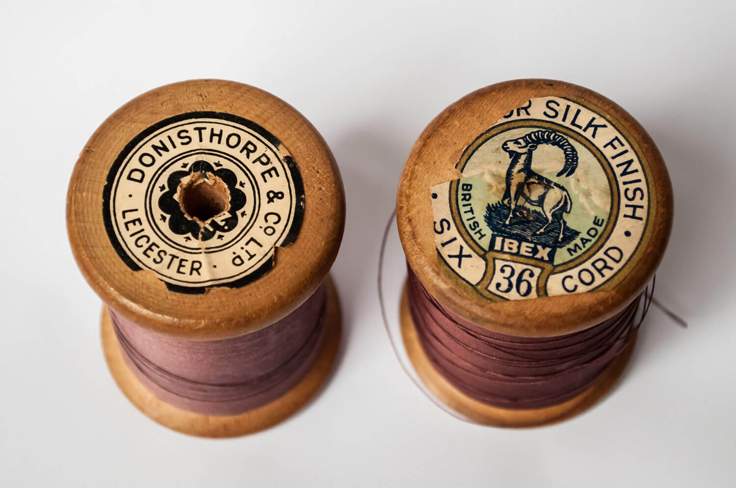 Donisthorpe branded cotton reels - from the collection of Leicester Museums