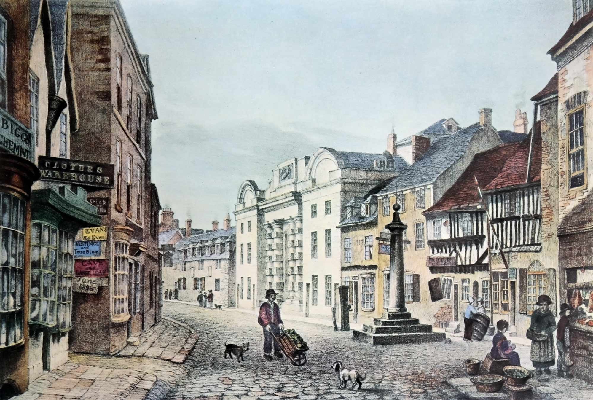 Borough Gaol from Highcross Street by John Flower, 1830 -