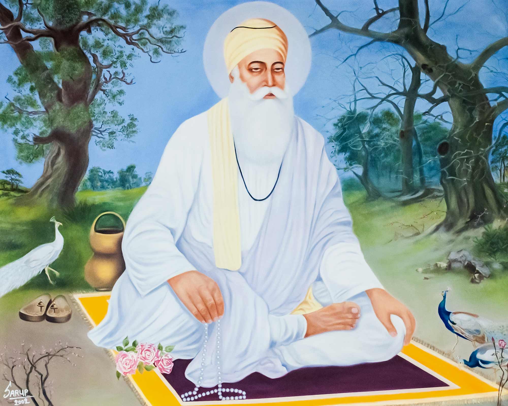 Portrait of Guru Nanak Dev Ji, founder of Sikhism -