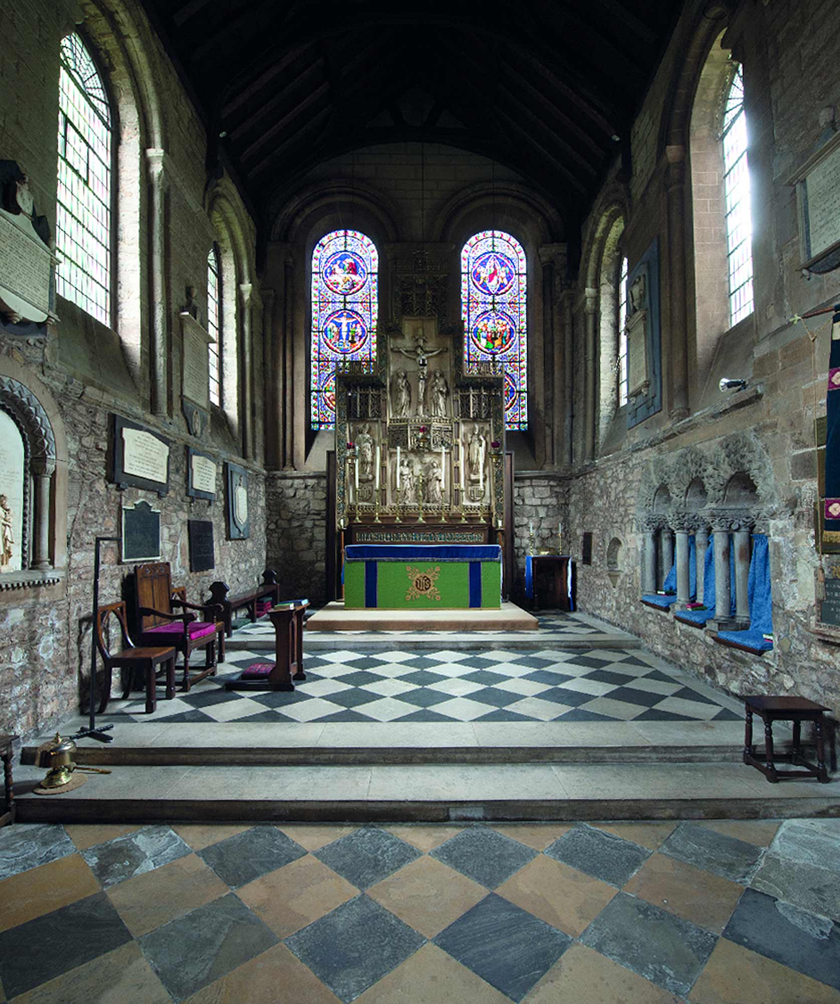 The interior of the church -