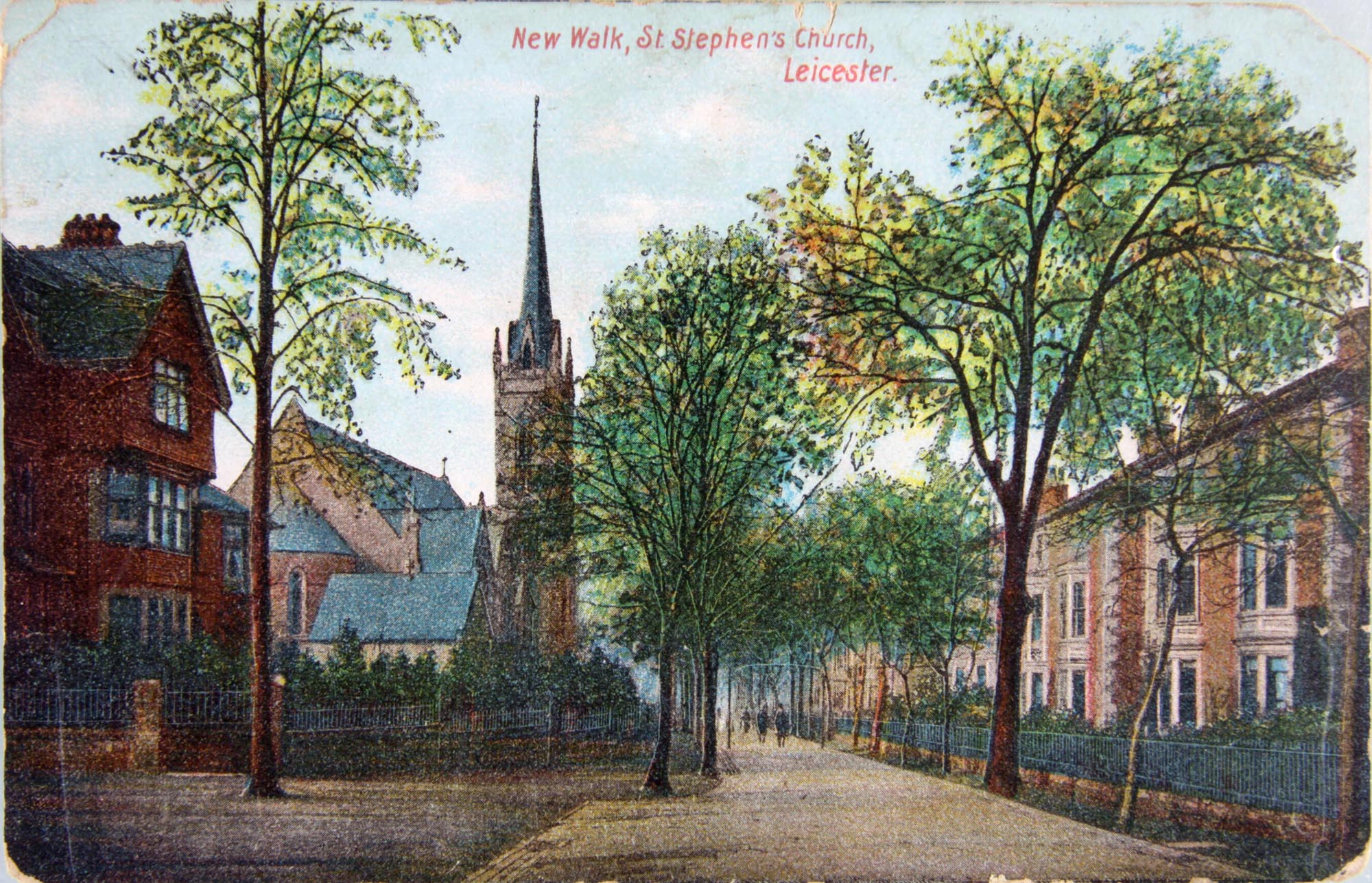 Postcard showing St Stephens Church, 1905 - Leicestershire Record Office
