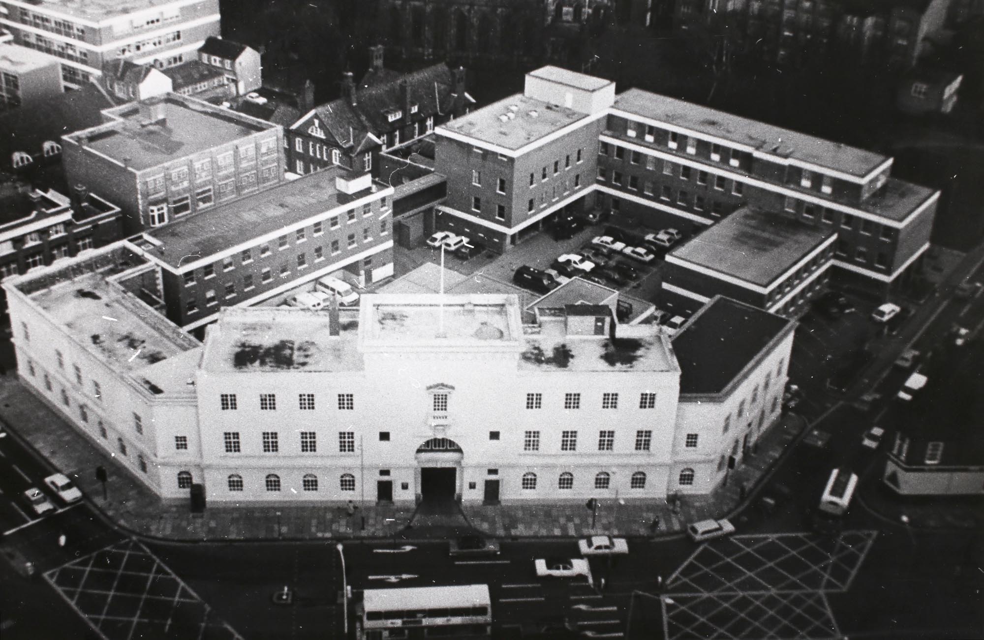 Aerial view, City Police Headquarters - Leicestershire Record Office