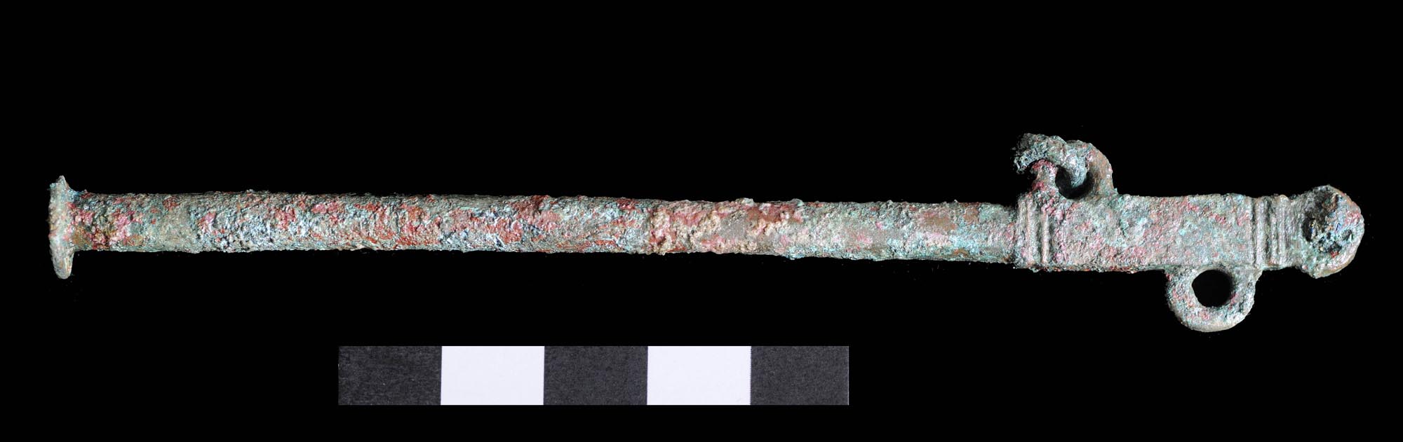 A Roman steelyard found at Vine Street. A steelyard was a type of balance used to weigh small item of merchandise - University of Leicester Archaeological Services