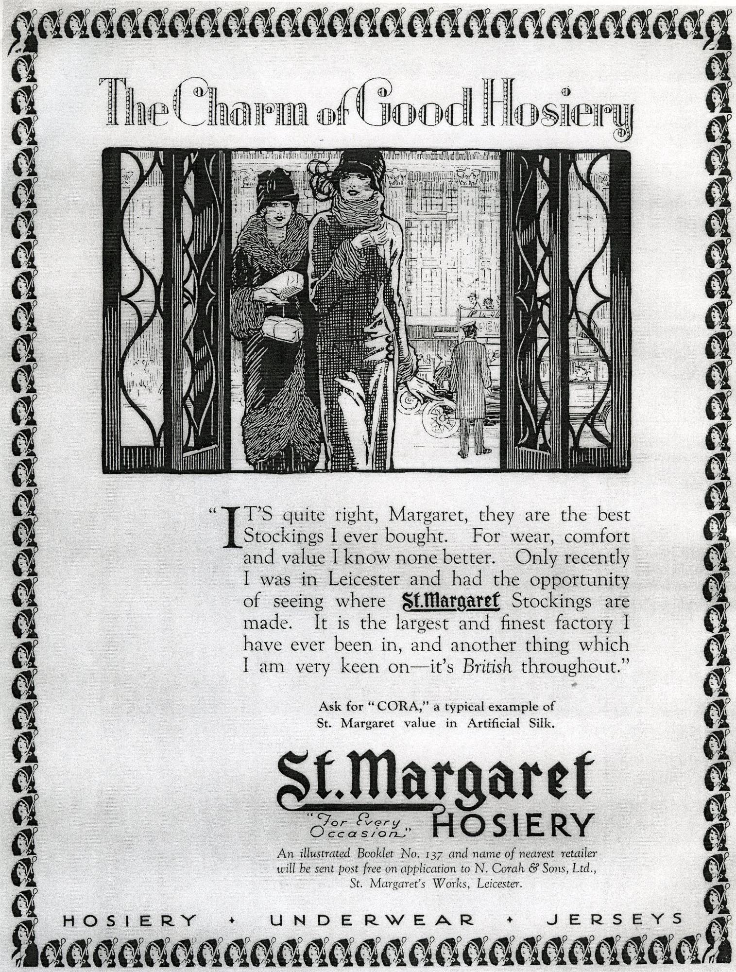 Corah advert, 1925 - Victorian Society Archives