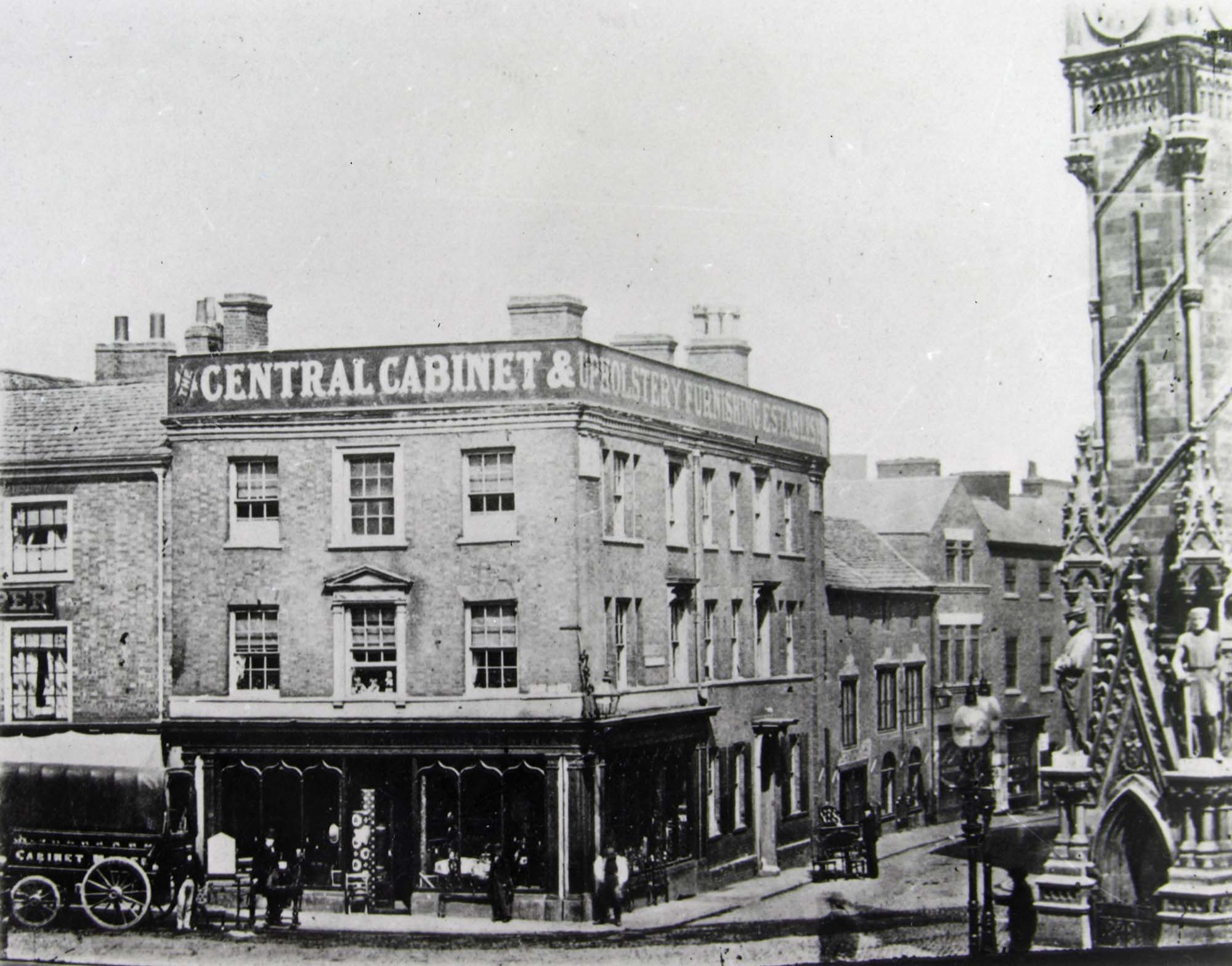 The top of Church Gate pre-1885, before the East Gates Coffee House was built - Leicestershire Record Office