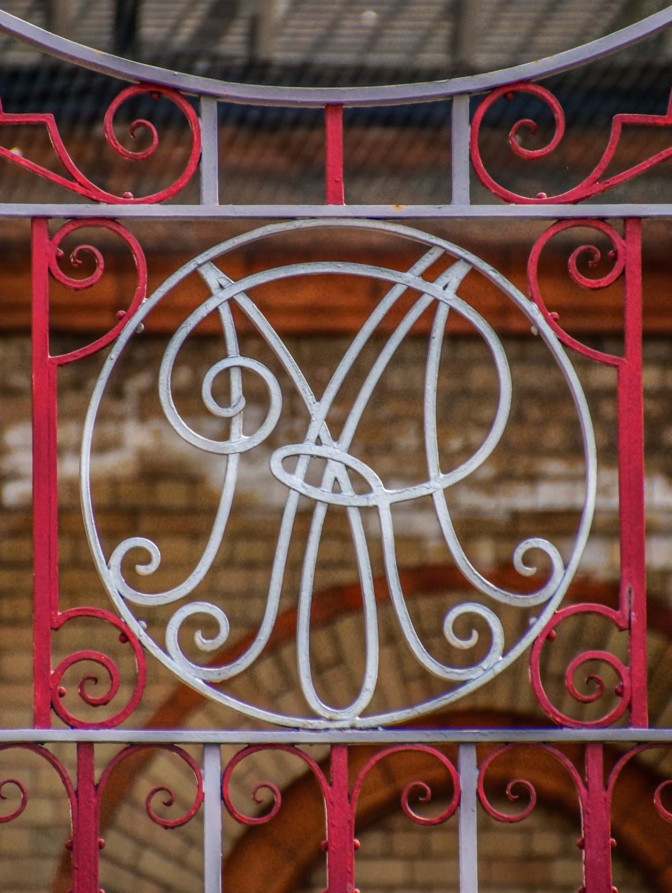 ‘MR’ on an ironwork gate at the Station - John Brown