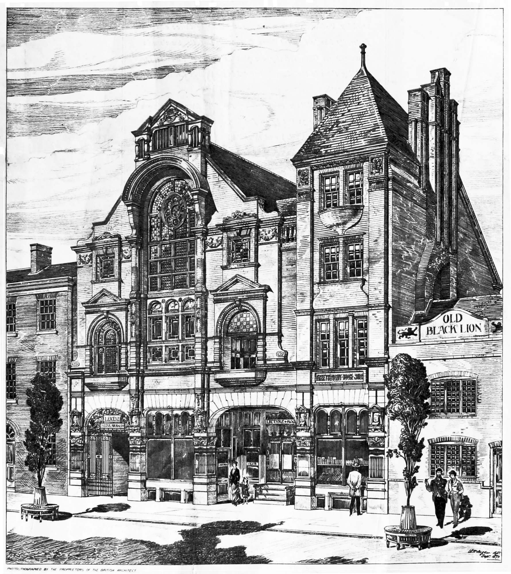 Artist's impression of how the Hall would look, 1879 -