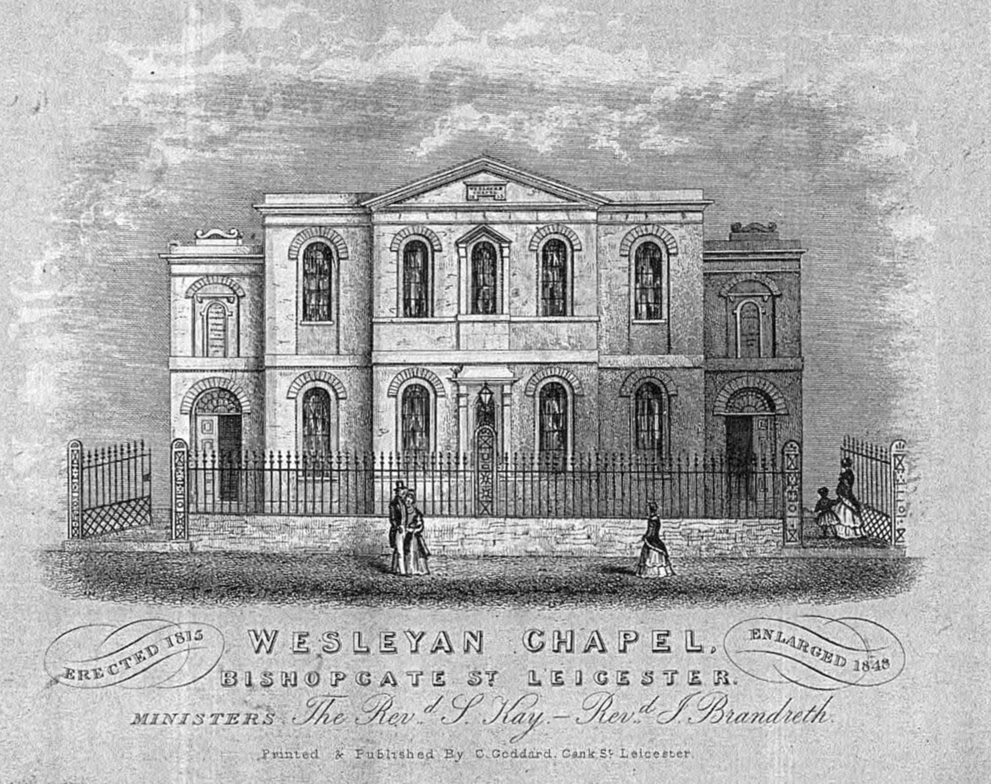 An engraving of the chapel printed by C. Goddard of Cank Street, Leicester, post 1848 - Leicestershire Record Office