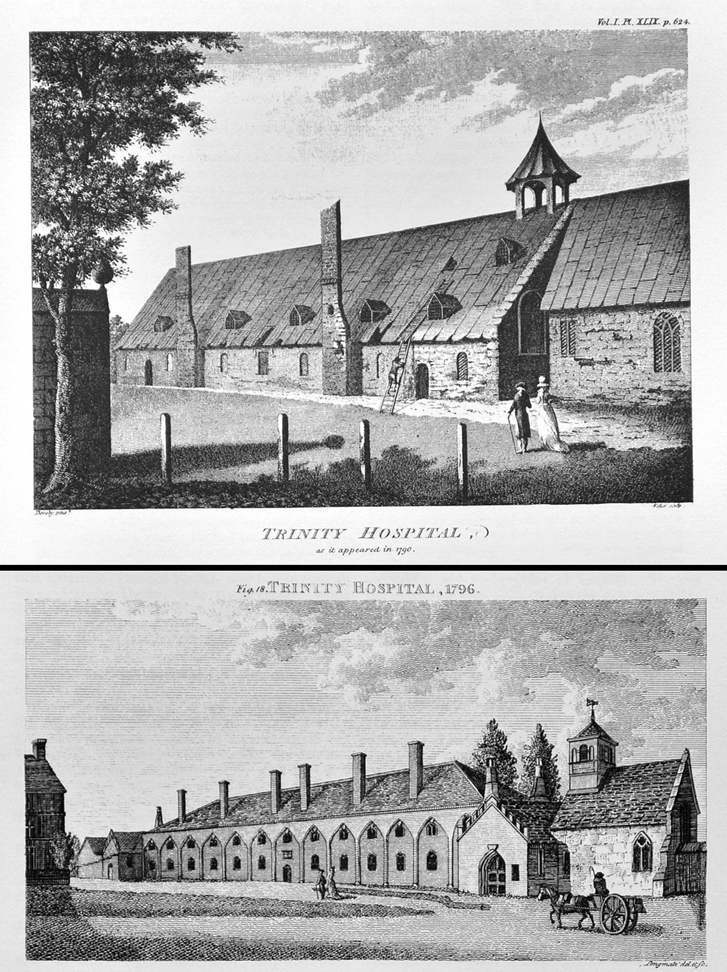 Drawings of Trinity Hospital showing the alterations funded by King George III - 