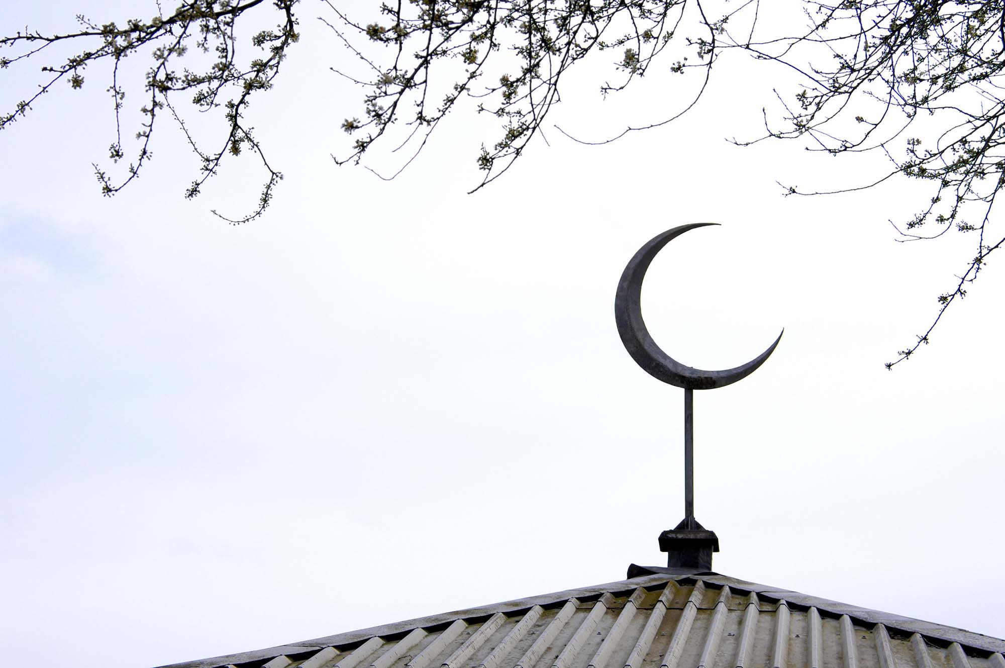 The crescent moon on top of the janazgah -