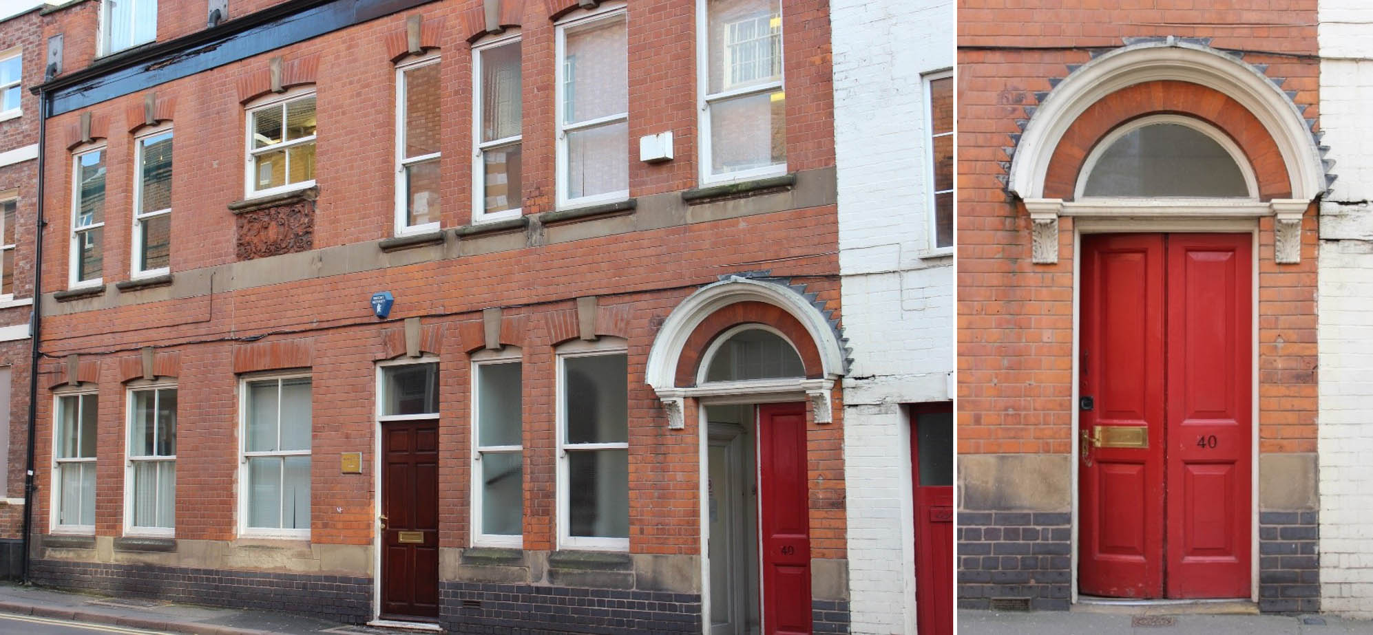 The façade and doorway of 40 Millstone Lane -