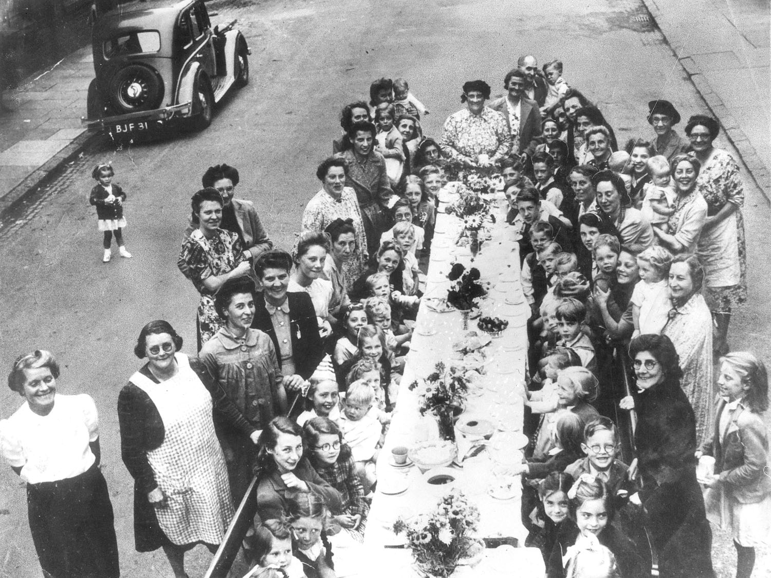 Victory Day street party in Leicester, 1945. - Leicester Mercury