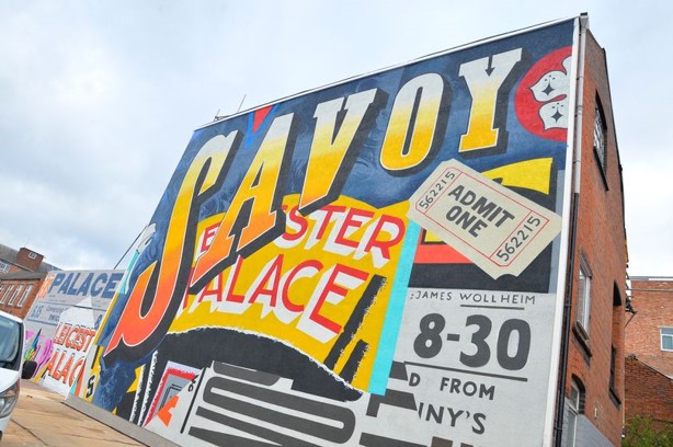 A new mural celebrates Savoy Street’s cinematic past, 2020 -