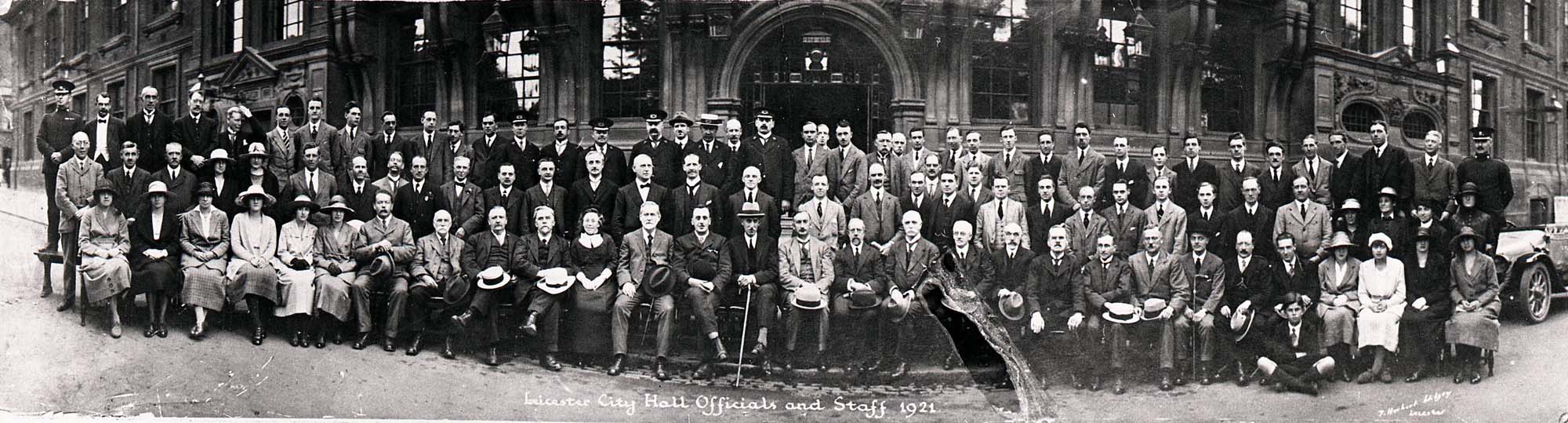 Town Hall staff pose for a group photo, 1921 - 