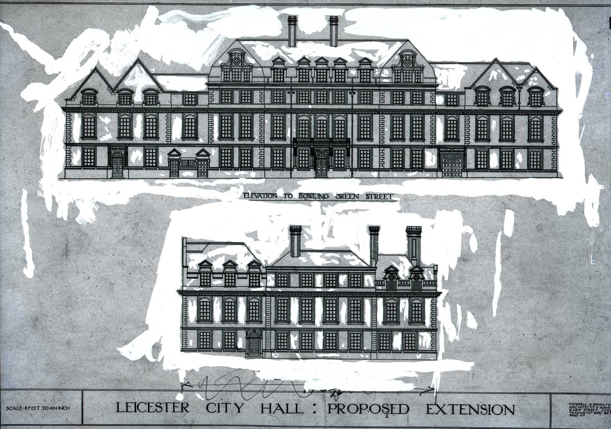 Architectural elevation showing the Bowling Green Street extension - 