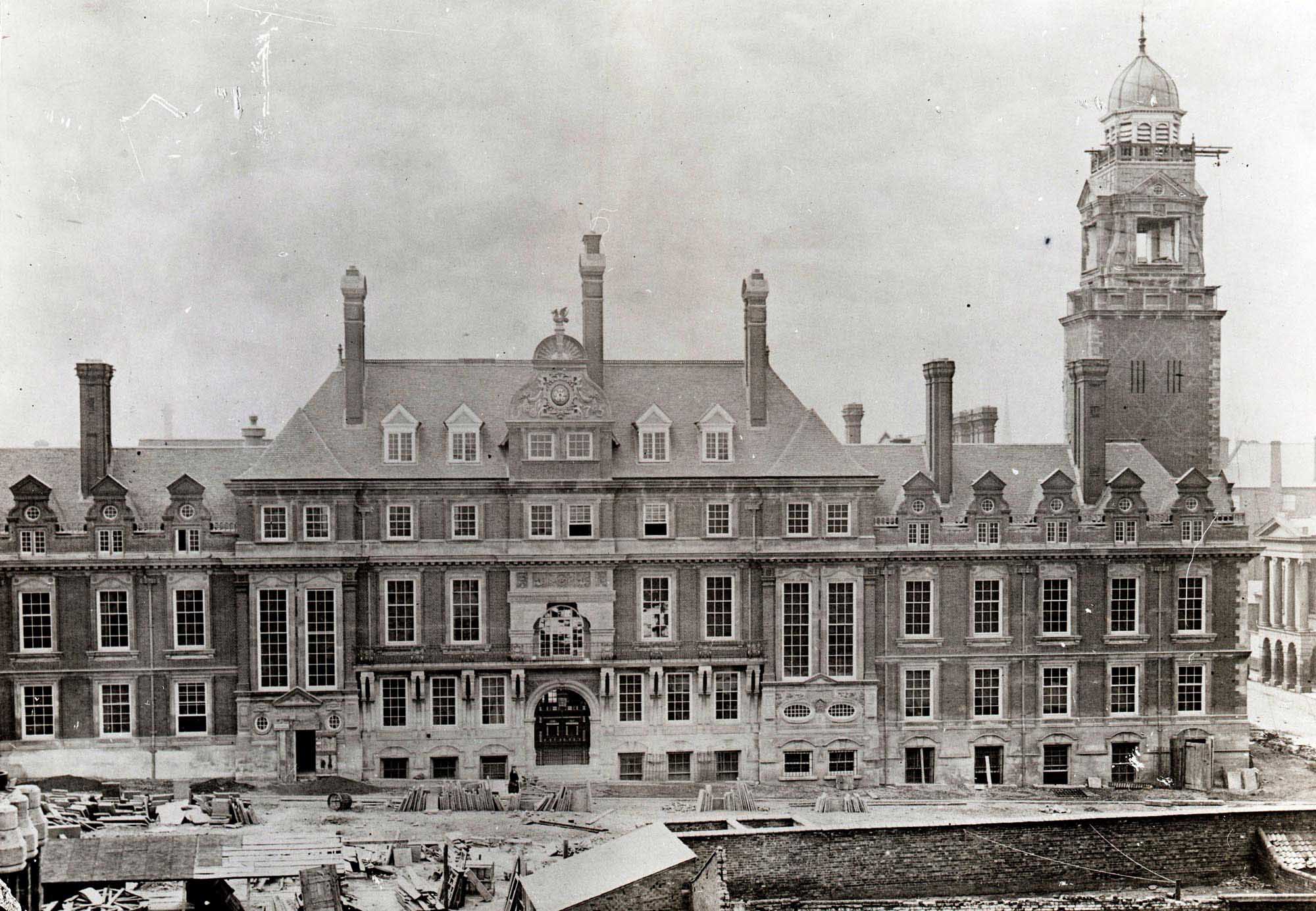The Town Hall under construction in early 1876 - 