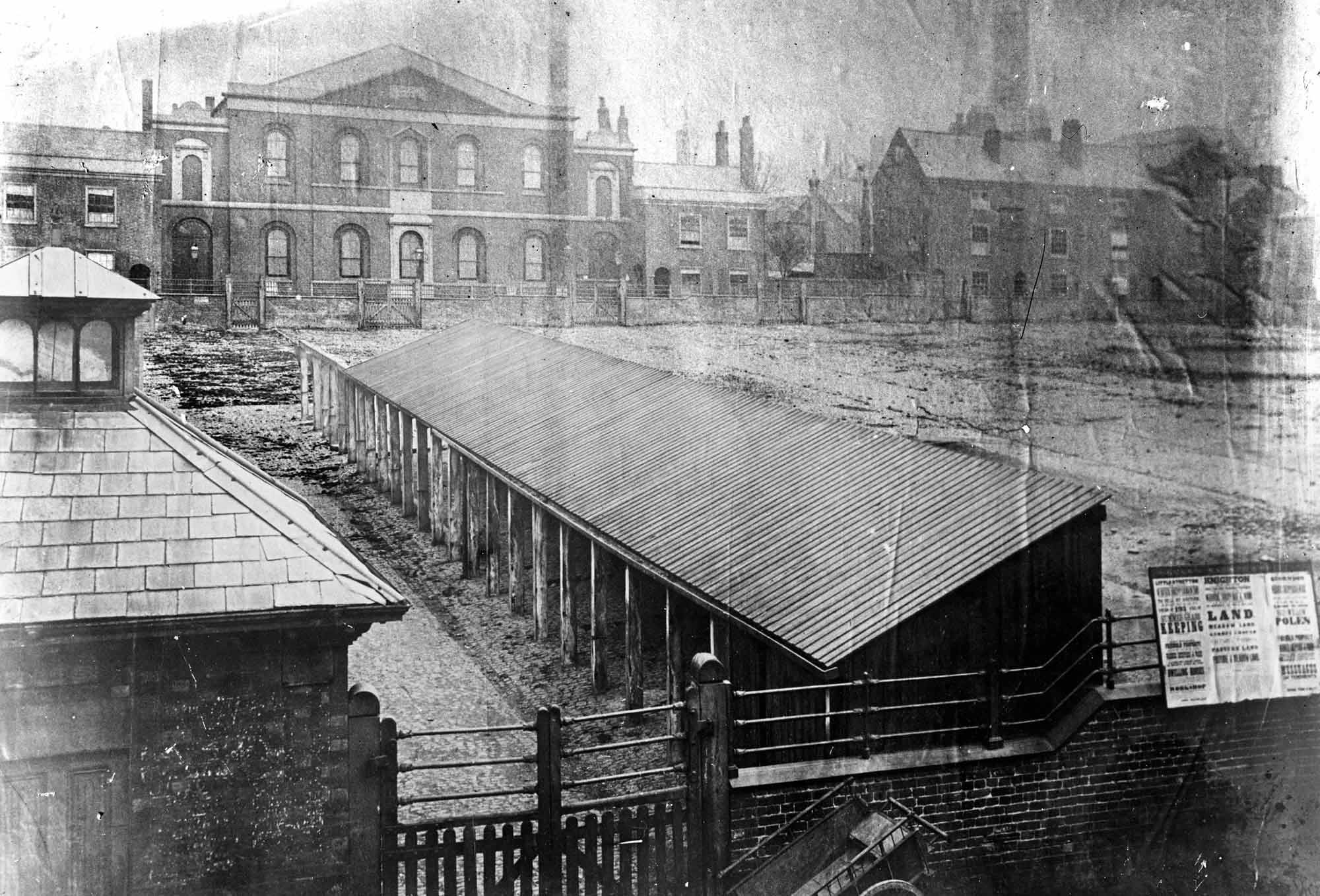 Early 1870s photo showing the Cattle Market before the Town Hall and Square were built - 